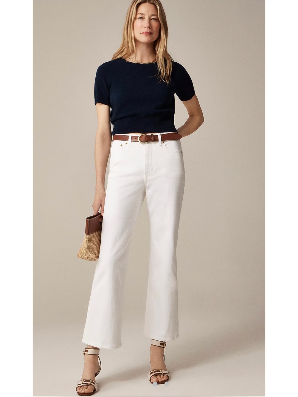 J. CREW | High-rise ‘96 Kickout Jean in White, Size 26
